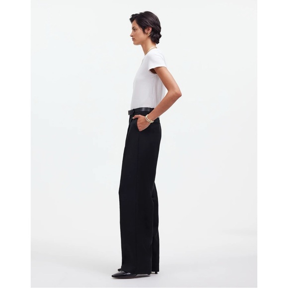 NWT Madewell Size 2 Slouchy Straight Pants in Drapey Twill True Black - Picture 6 of 10